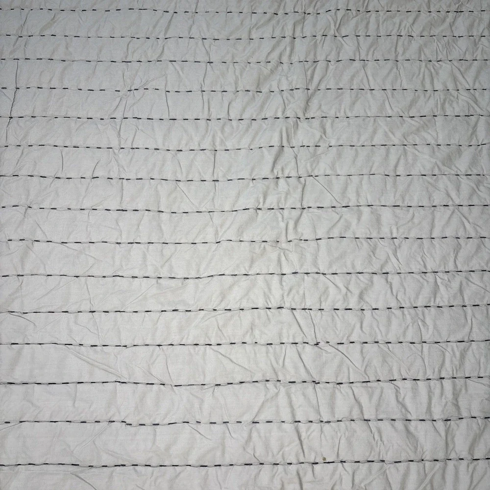 Pottery Barn Kids Quilted Comforter Navy Blue Gray Twin Reversible Dorm Room